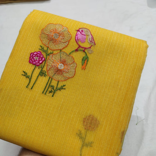 Elegant Embroidered Kota Saree - Lightweight Summer Collection