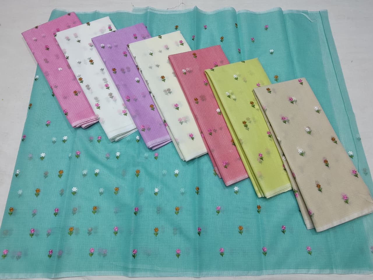 Small Buti Embroidery Saree - Soft and Simple
