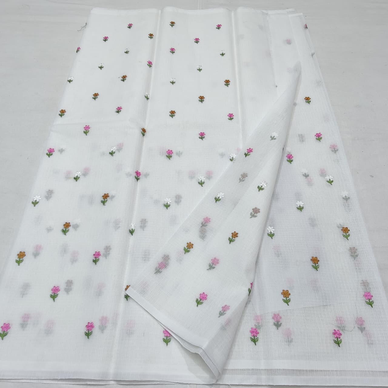Small Buti Embroidery Saree - Soft and Simple