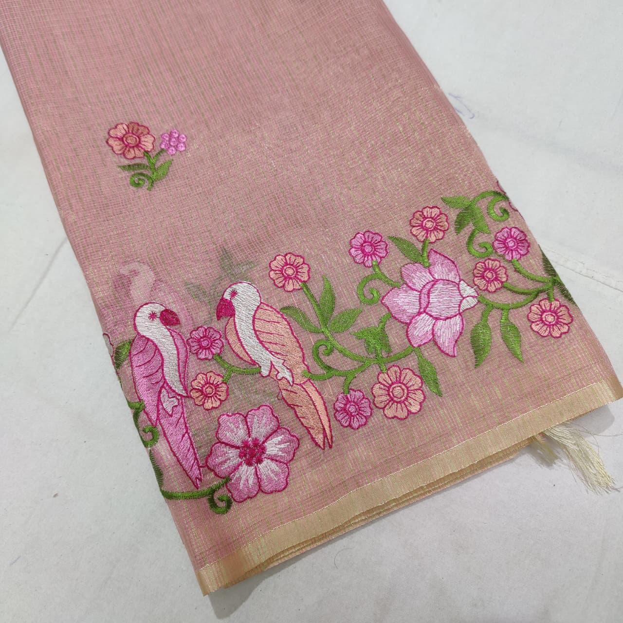Tissue Kota Embroidery Saree - Premium and Elegant