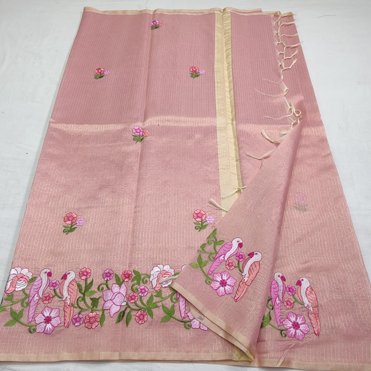 Tissue Kota Embroidery Saree - Premium and Elegant
