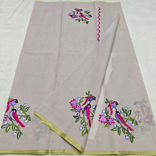 Kota Doria Fine Embroidered Saree ,Classic and Modern