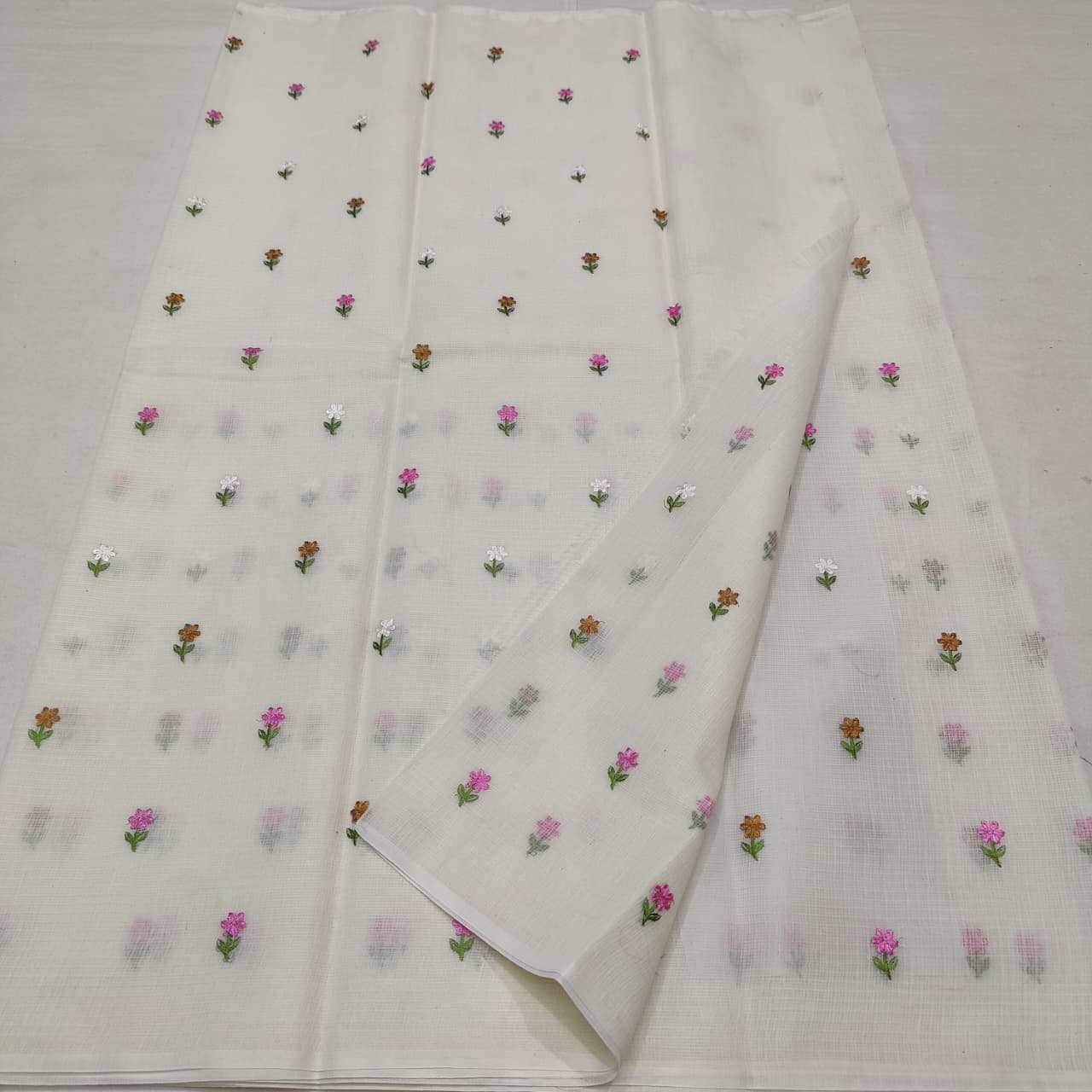 Small Buti Embroidery Saree - Soft and Simple