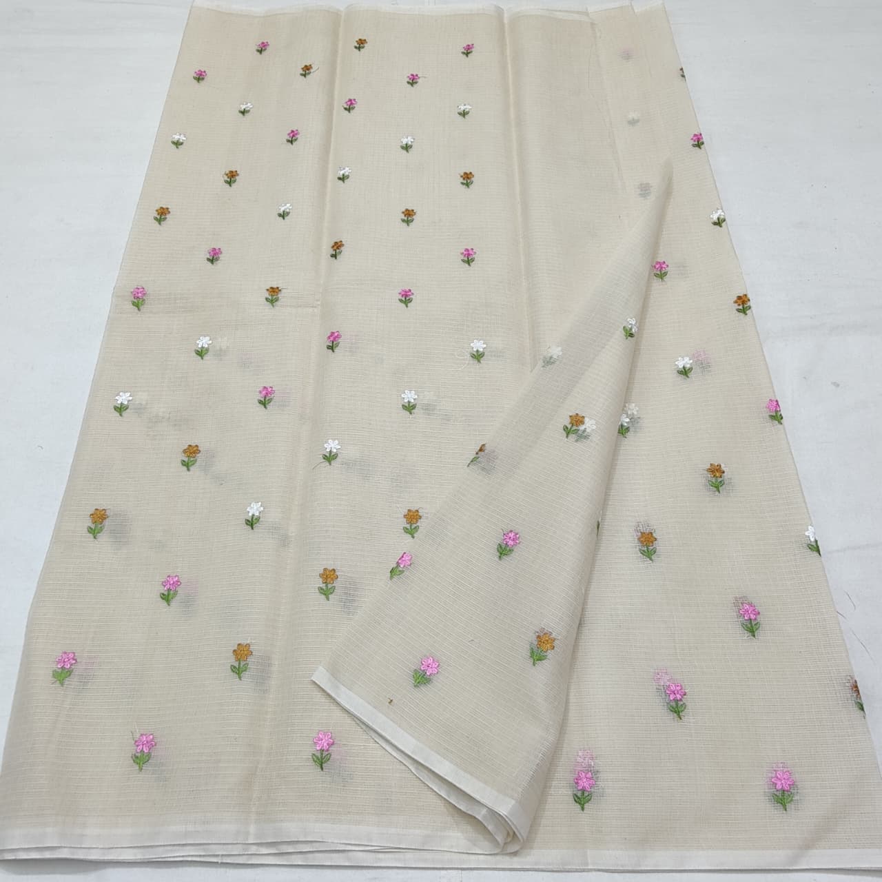 Small Buti Embroidery Saree - Soft and Simple