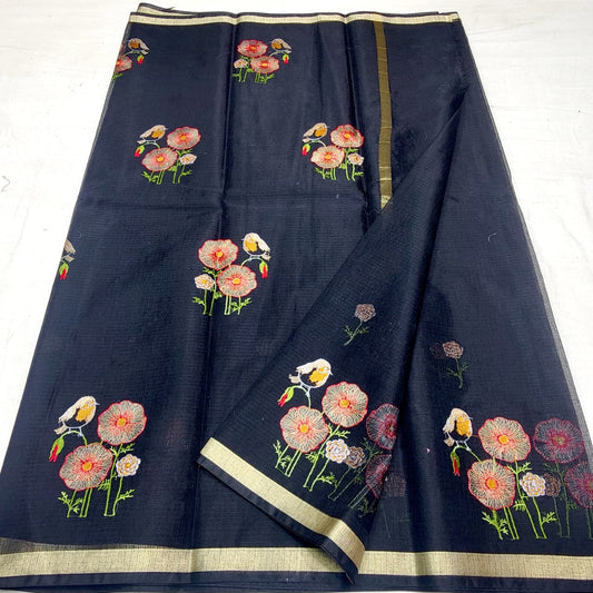 Elegant Embroidered Kota Saree - Lightweight Summer Collection