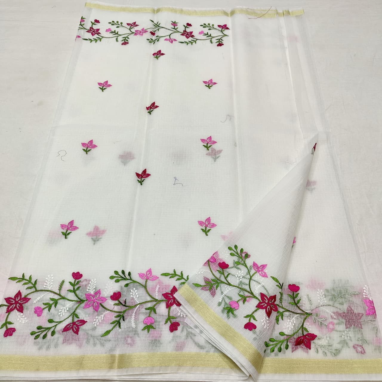 Cotton Kota Embroidery Saree, Soft and Elegant