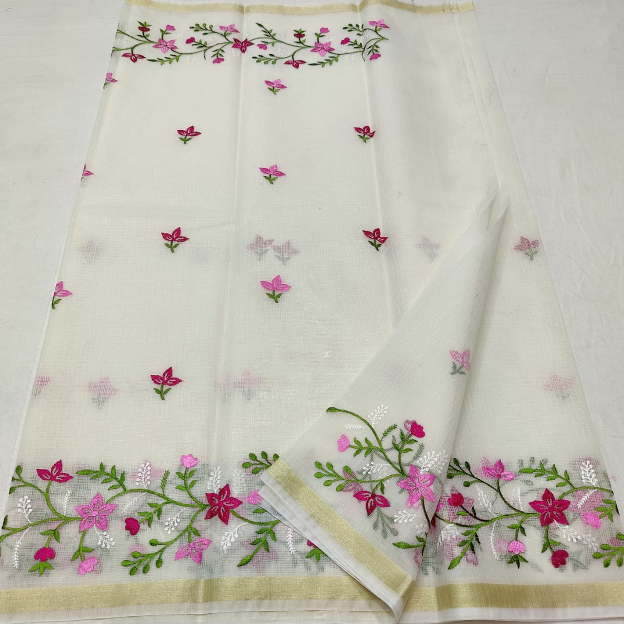 Cotton Kota Embroidery Saree, Soft and Elegant