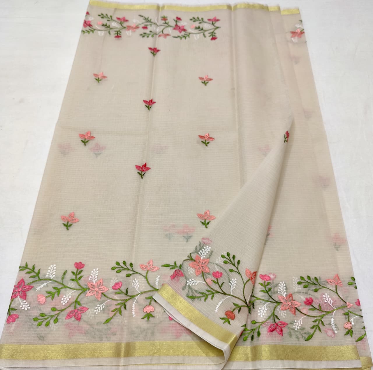 Cotton Kota Embroidery Saree, Soft and Elegant