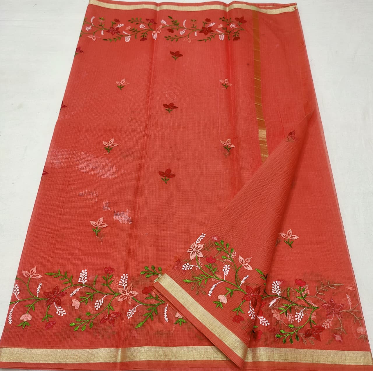 Cotton Kota Embroidery Saree, Soft and Elegant