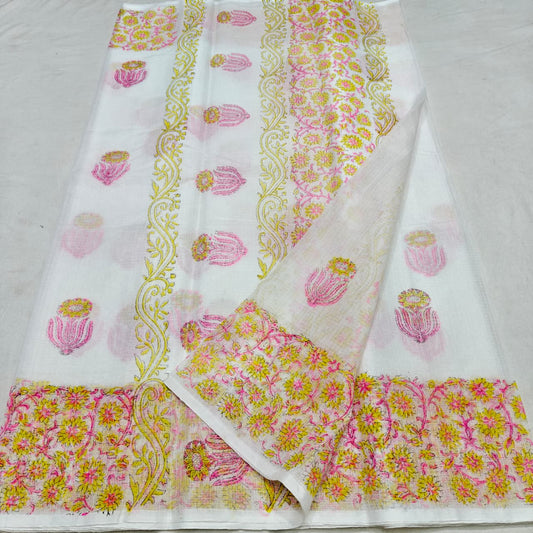 Kota Hand Block Printed Saree